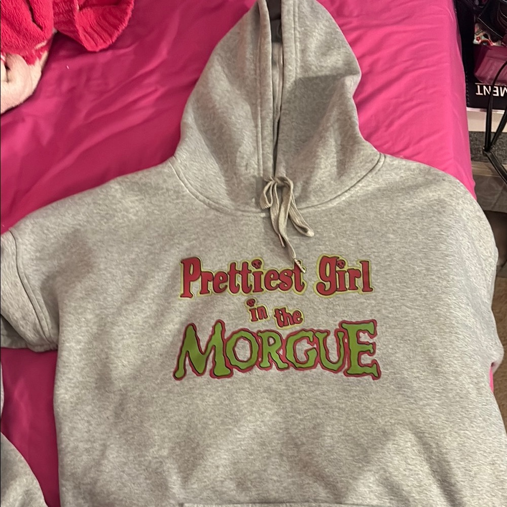 Gray Hoodie with Graphic Text